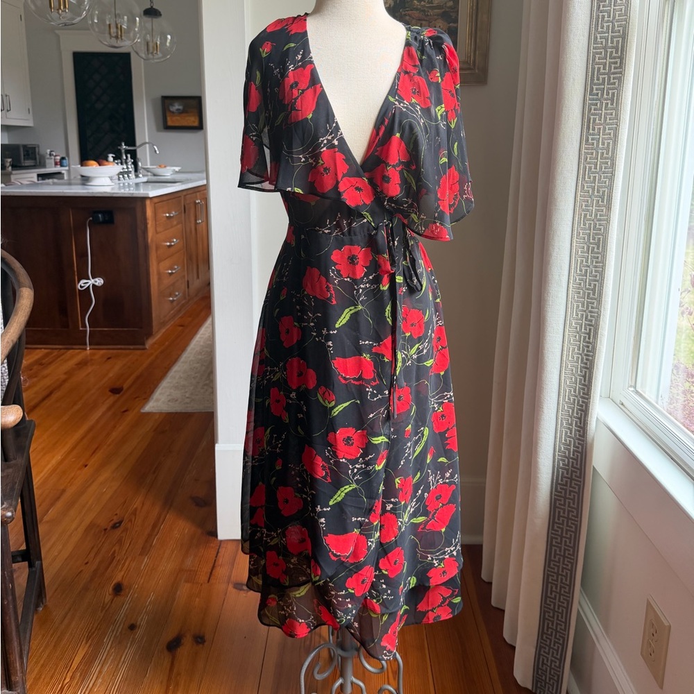 Floral Wrap Dress (sheer)